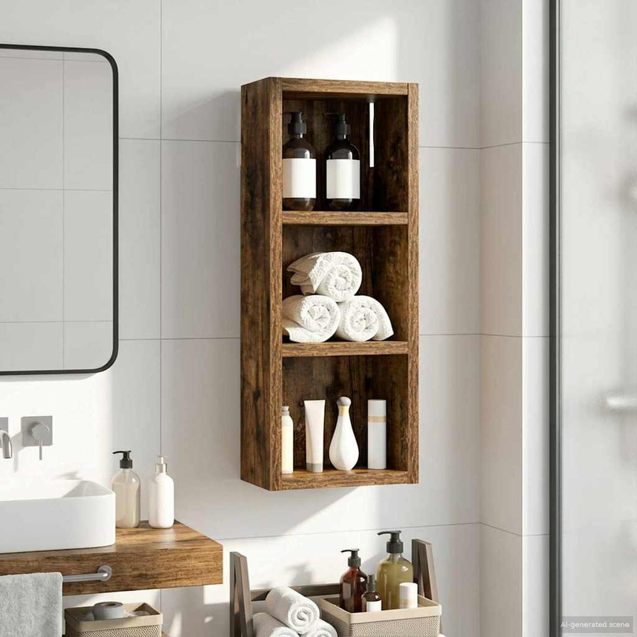Badezimmer-Wandschrank von VD Home Furnishing aus Holz in Geräucherte Eiche, B/T/H: 20 x 10 x 50 cm - Bild 6