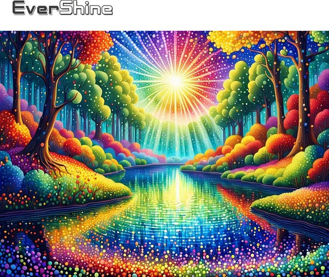 EverShine Diamond Painting Cartoon-Kunst Stickerei Baum, DIY Bild Strass Mosaik - Bild 1