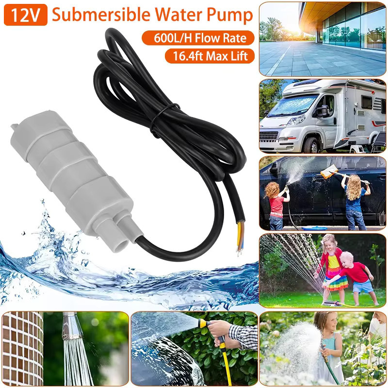 xmshxltd DC 12V Tauchwasserpumpe High Flow mit 600 l/h für Wohnmobil, Camper, Teich und Aquarium - Bild 2