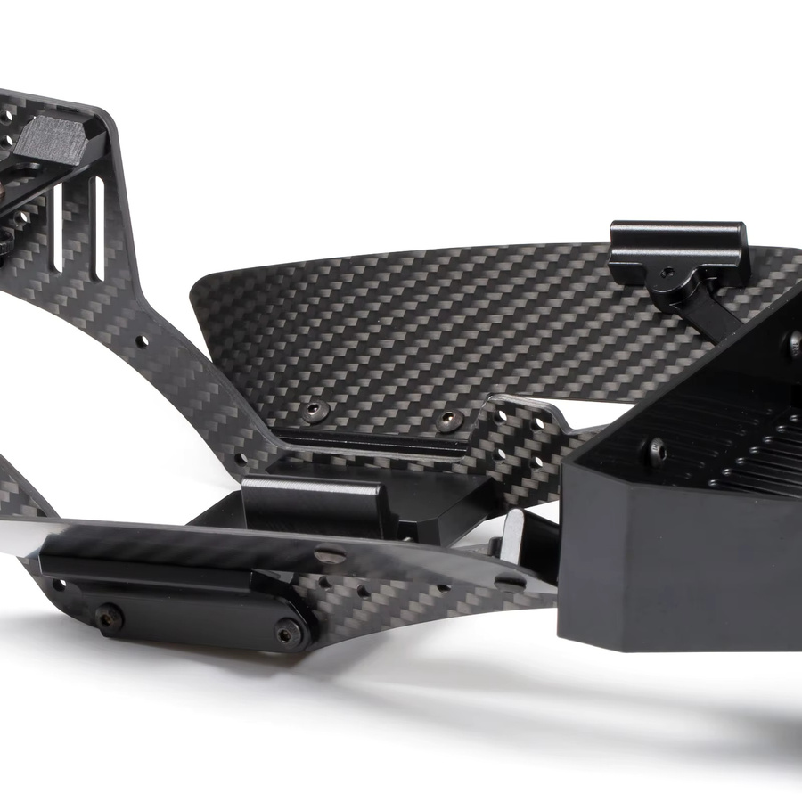 HooCrawler H4 1/10 Carbon LCG Chassis-Kit, mit Spritzguss-Heckkoffer - Bild 3