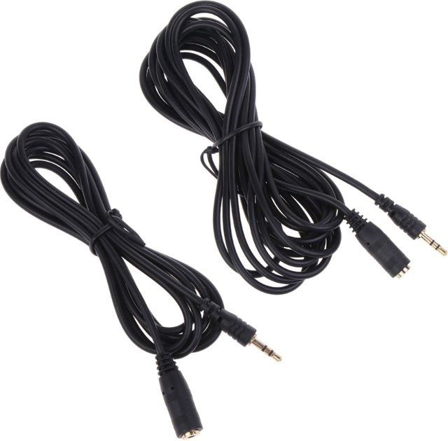 POFAN Stereo-Audiokabel 3,5 mm Klinke Verlängerungskabel Stecker auf Buchse Schwarz, Länge: 1,5 m - Bild 1