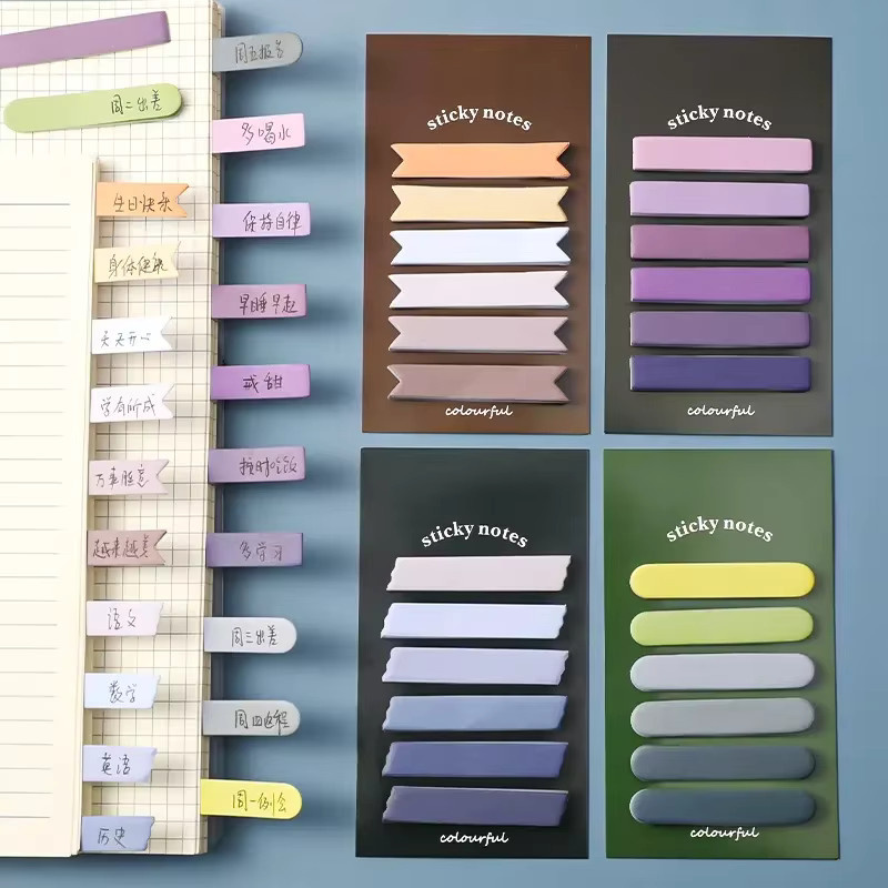 Haftnotizen Flaggen Streifen als Lesezeichen und Indexmarkierungen in Blau und Mehrfarbig, 1 Packung - Bild 2