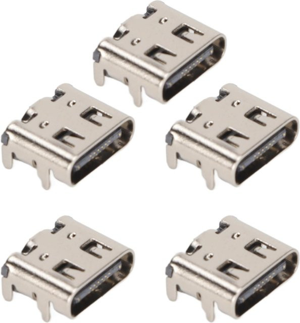 5 Stück mfySpace USB-C Ladebuchsen Ersatz für PS5 Gamepad Controller in Beige und Silber - Bild 1