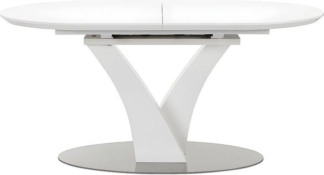 Vente-unique Esstisch Talara aus Holz und Edelstahl in Weiß, ausziehbar, B: 200 cm, T: 160 cm - Bild 1