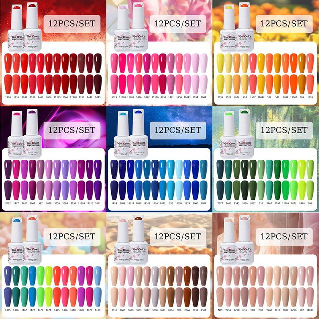 Clou Beaute Nagel-Gel-Lack-Set, 12-teilig, TPO & HEMA frei, Glänzend - Bild 1