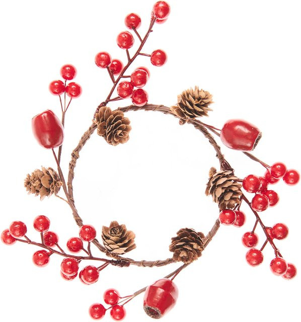 Rico Design Zapfenkranz mit roten Beeren für eine festliche Vorweihnachtszeit in Rot - Bild 1