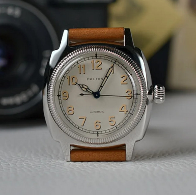 Baltany Armbanduhr, Herren, Automatik, Edelstahl, 36 mm, eckig, grau - Bild 1