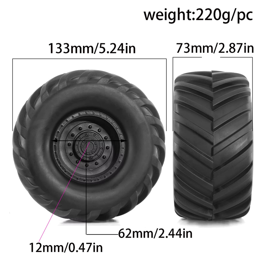RS Monster Truck Buggy Reifen Rad, 1:10, 4-teiliges Set - Bild 2