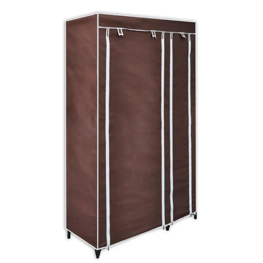 vidaXL Stoffschrank Braun mit Rolladen aus Polypropylen und Stahlrohren, B/T/H: 110 x 45 x 175 cm - Bild 2