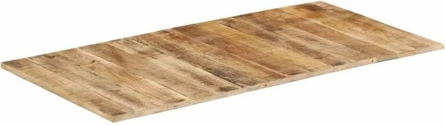 vidaXL Tischplatte aus Mango-Massivholz in Braun, B/T: 120 x 60 cm, Höhe: 1,5-1,6 cm - Bild 1