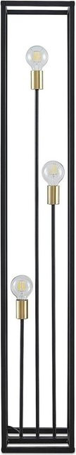 Lindby Stehlampe Tiliane Modern Schwarz aus Metall 3-flammig mit E27 Fassung Höhe: 153 cm - Bild 1