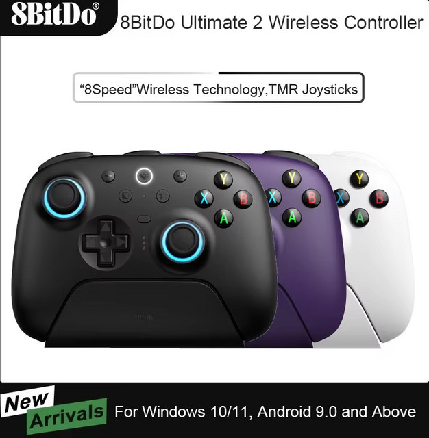 8BitDo Ultimate 2 Wireless Controller in Grün für Windows 10/11 und Android mit TMR Joystick, umschaltbaren Auslösern und RGB-Beleuchtung - Bild 1