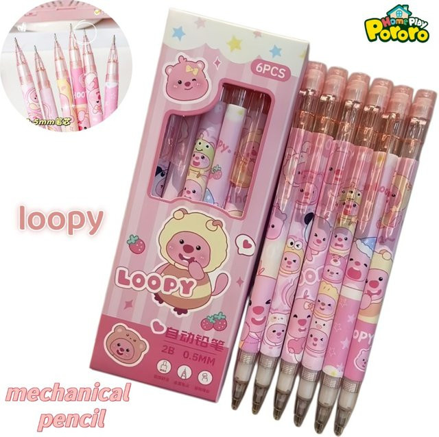 Loopy Cartoon Automatikbleistift in Rosa für Mädchen mit 0,5 mm Mine - Bild 1