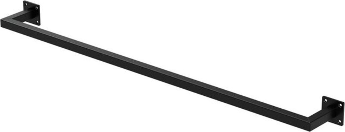 ML-Design Kleiderstange Garderobe zur Wandmontage aus Stahl in Schwarz Matt, B: 110 cm, H: 12 cm - Bild 2