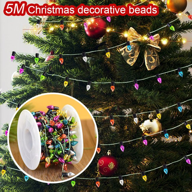 YONGSNOW LED Weihnachts-Lichterkette mit bunten Glühbirnen, 5 Meter bunte RGB Dekoration für Weihnachtsbaum und DIY-Zwecke - Bild 1