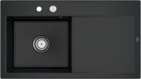 Villeroy & Boch Spüle Subway Style in Pure Black mit Ablaufgarnitur und Exzenter, Volumen: 50 l - Bild 1