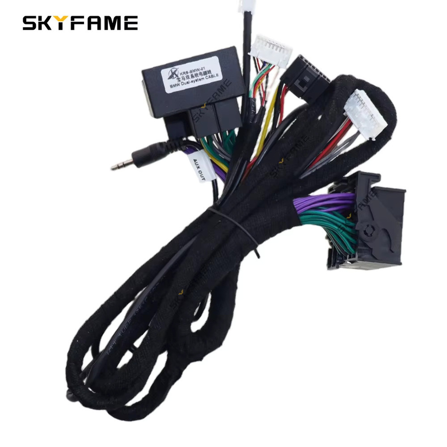 Skyfame RGB LVDS Decoder Android Radio Adapter mit 16pin Kabelbaum und Canbus Box für BMW NBT CCC CIC X3 X5 X6 5/6/7 Serie, Schwarz - Bild 3