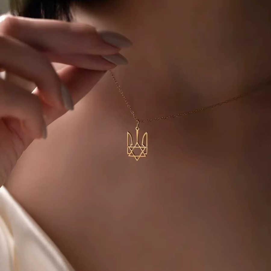 CEYAWEI Anhänger-Halskette, Edelstahl, Gold, Unisex - Bild 1