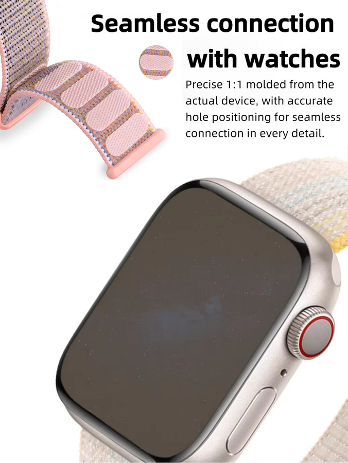 Apple Uhrenarmband Nylon, beige, Unisex - Bild 5