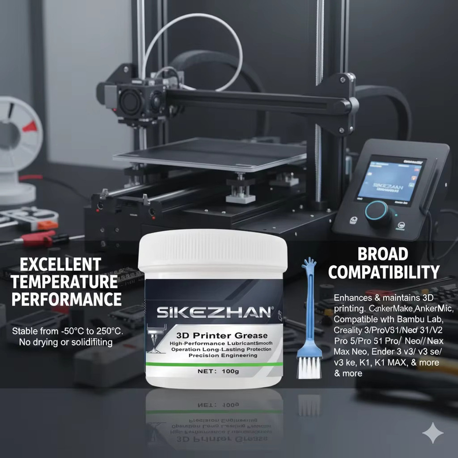 2-in-1 3D-Drucker Schmiermittel und Wärmeleitpaste als Hochleistungs-Silikonpaste für Leitspindeln und Schienen mit Rostschutz für Bambu Lab und Creality - Bild 3