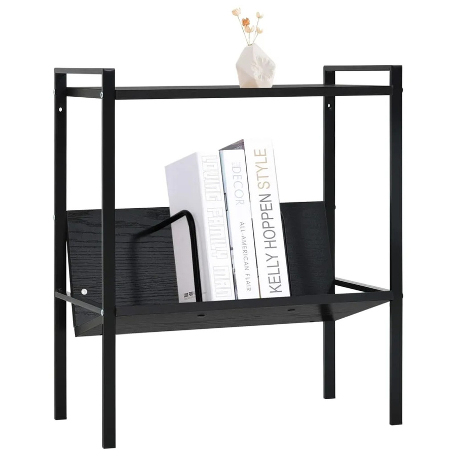 vidaXL Bücherregal im Industrial Design mit 2 Regalböden, Schwarz, B/T/H: 52 x 28 x 59 cm - Bild 2