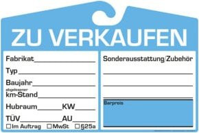 Eichner Spiegelanhänger Preisschild Analog in Blau - Bild 1