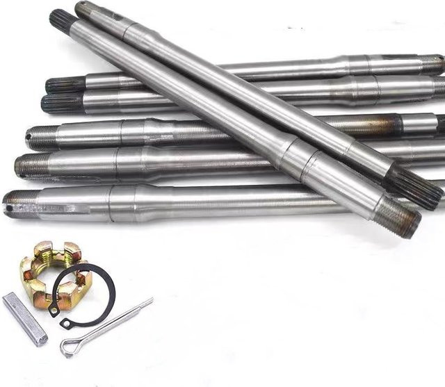 XMSJ Elektro-Dreirad Hinterachse aus Stahl in Silber, Halbwelle mit 18 Zähnen, 9 Wellenköpfen und 6205 Lager, Ersatzteil - Bild 1