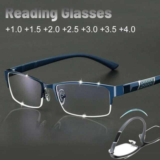 TR90 Business Lesebrille, Halbrahmen, rectangular, Herren, black - Bild 1