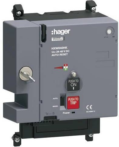 Hager HXW040HK Motorantrieb 24-48VDC mit Autoreset und abschließbarer Funktion in Grau - Bild 1