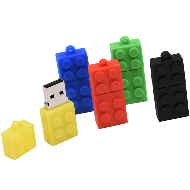 JASTER USB 2.0 Flash-Laufwerk Spielzeug-Baustein aus Silikagel in Blau und Multicolour - Bild 2