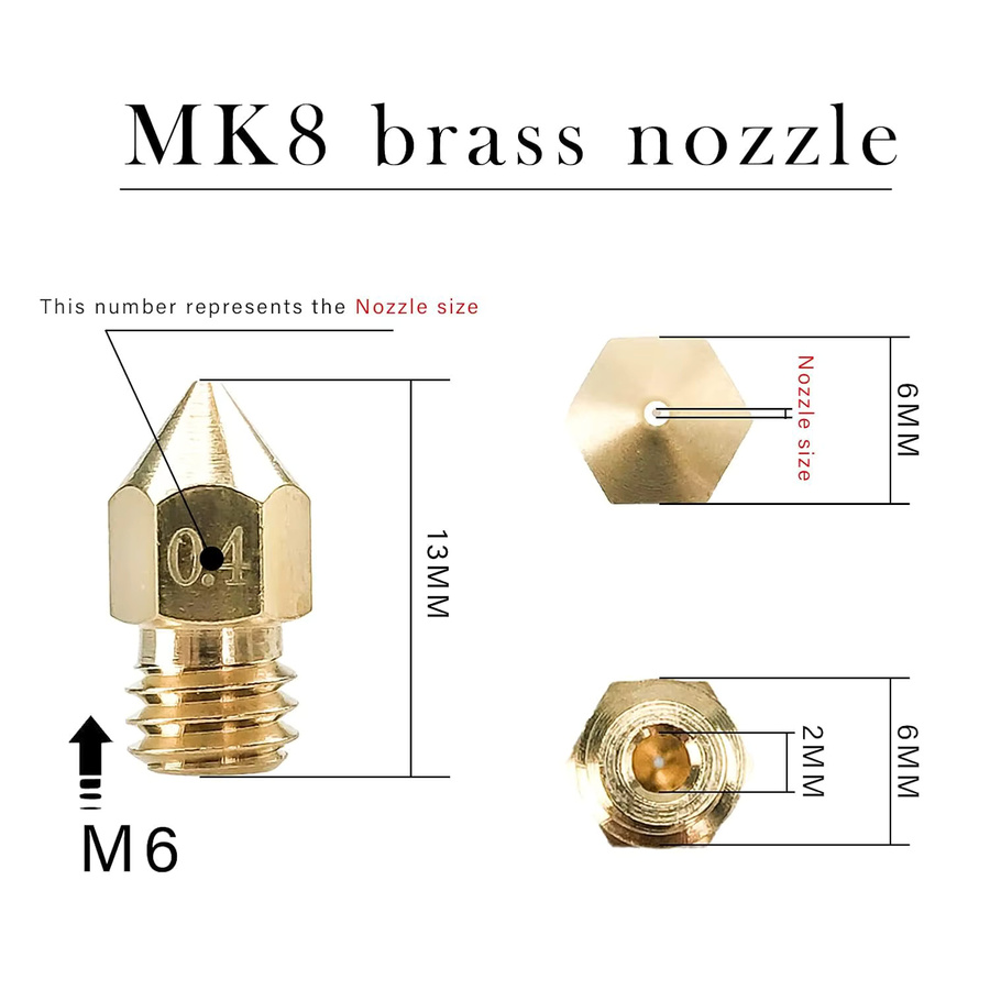 Creality MK8 Ender 3 V2 Hotend-Düsen 0,4 mm in Gold mit DIY-Werkzeug-Aufbewahrungsbox für FDM 3D-Drucker - Bild 1