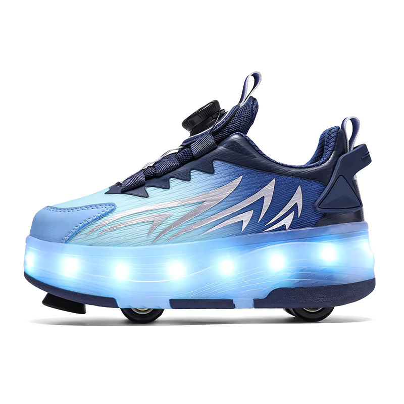 GENKCOAT Kinder-Rollschuhe, mit Bremse, LED-Leuchträder, USB-Aufladung - Bild 4