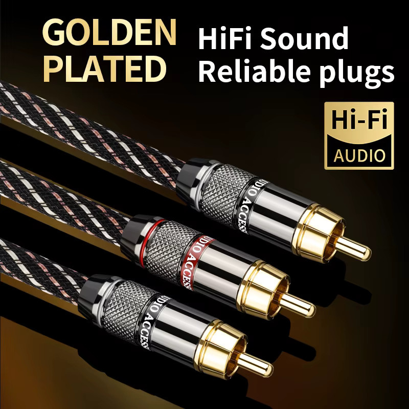 YYTCG HIFI RCA zu 2RCA Audiokabel aus 6N OFC für Subwoofer, Lautsprecher, DVD, TV und Verstärker - Bild 5