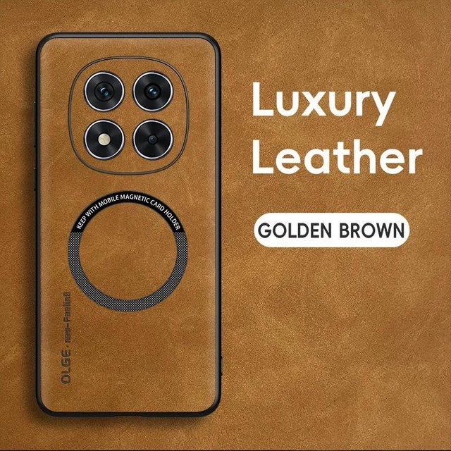 Magnetische Retro-Ledertasche für Xiaomi Redmi Note 14 Pro Plus und Redmi Note 14 Pro 5G in Braun mit kabellosem Laden - Bild 1