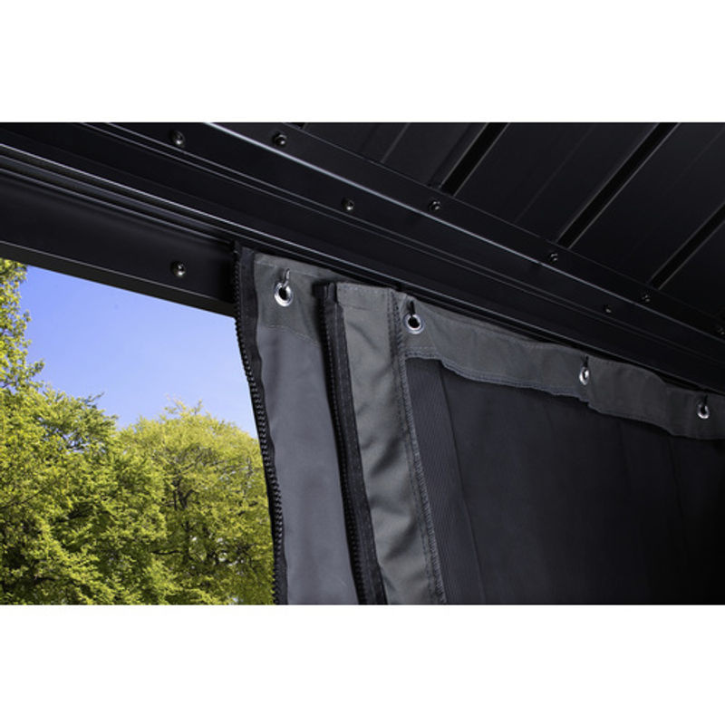 Sojag Vorhang-Set Mykonos/Messina für Pavillon, dunkelgrau, Polyester, Breite: 484 cm - Bild 5