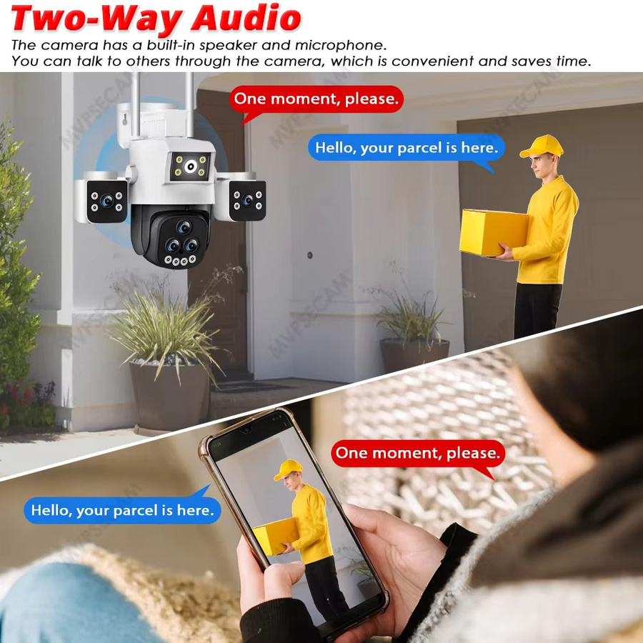 NINIVISION Smart Wifi Überwachungskamera mit 20MP Multi-Objektiv, 20x Zoom, PTZ, AI Human Tracking und 360 Grad Sicht, Outdoor-CCTV-Kamera in Weiß - Bild 5