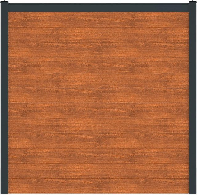 Vidual Sichtschutzzaun Snap 140 aus Aluminium in Light Oak, blickdicht, zum Aufdübeln, Höhe: 175 cm, Breite: 1068 cm - Bild 1
