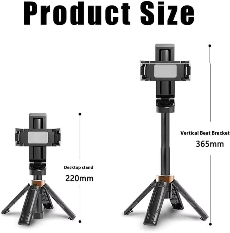 Newteneight Mini Bluetooth Selfie Stick Stativ und Telefonhalterung für iPhone 16 17 Pro Max in Schwarz und Weiß - Bild 6