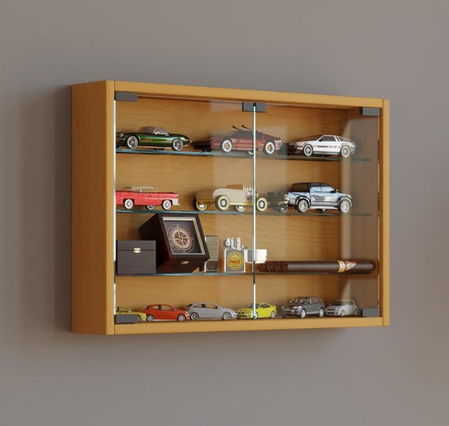 VCM Wandvitrine Mandosa M in Buche mit ESG-Sicherheitsglas, B/H/T: 60 x 40 x 10 cm - Bild 1