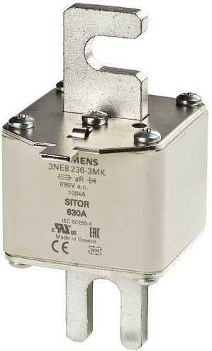 Siemens 3NE82213MK Sicherungseinsatz, 3 Stück, Farbe Silber, 100A, 690V - Bild 1