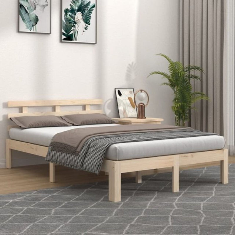 Massivholzbett Vidaxl aus Kiefer in Braun, B/L: 120 x 190 cm - Bild 1