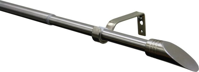 Gardinia Gardinenstangen-Set Ellipse in Edelstahloptik, Farbe: Silber, Durchmesser: 16/19 mm, Länge: 120 cm bis 210 cm - Bild 1
