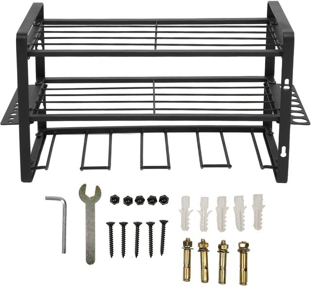 OutsideWorld Bohrer-Organizer Schwarz aus Stahl zur Wandmontage mit 68 kg Traglast und Zubehör - Bild 1