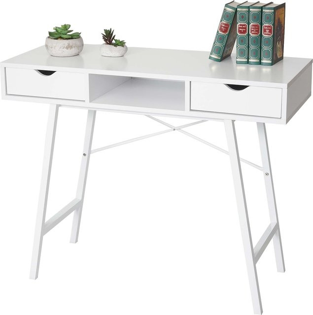 MCW Konsolentisch E92 mit 3D-Struktur in Weiß, B/T/H: 100 x 40 x 80 cm - Bild 1
