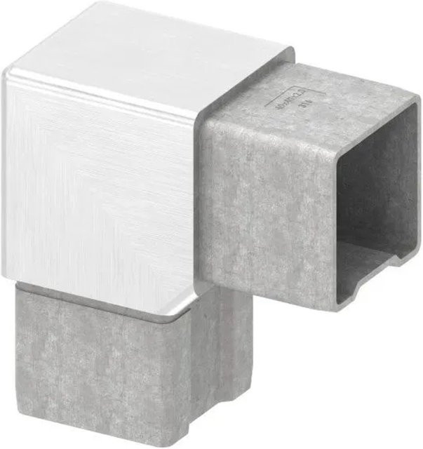 FeNau Steckfitting 90 Grad aus V4A Edelstahl für Rohr 40 x 40 x 2,0 mm in Silber - Bild 1