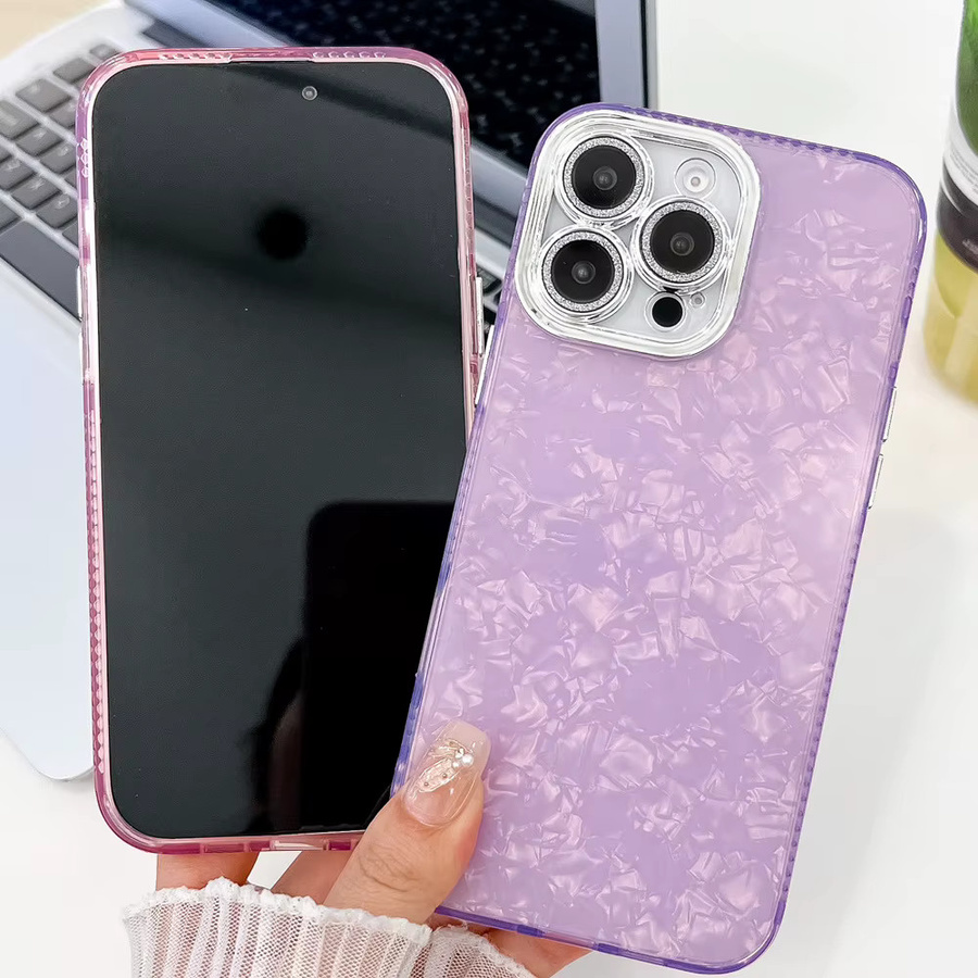 Shell Aurora Muster Handyhülle mit Bling Glitter Glanz für Samsung Galaxy S25 Ultra S25 Plus S24 S23 A56 A55 A36 A35 A25 in Multicolour und Purple - Bild 2