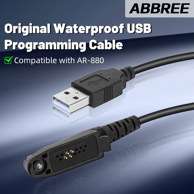 ABBREE Wasserdichtes USB-Programmierkabel für AR-880 DMR Amateurfunk in Schwarz - Bild 1