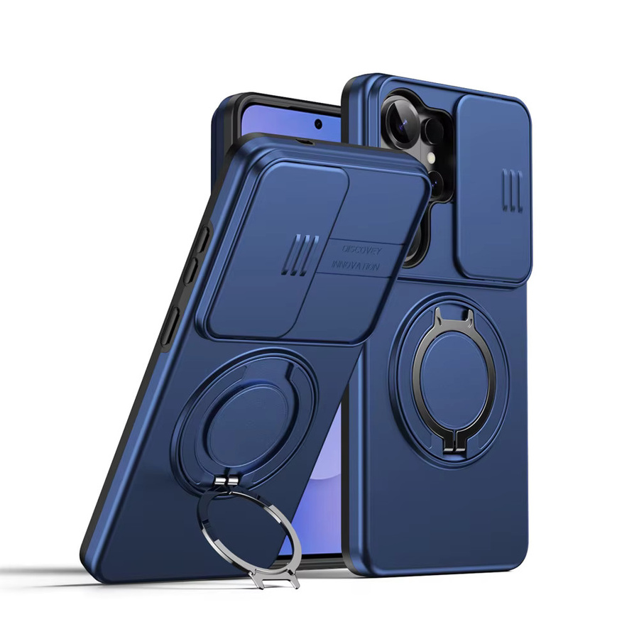 lolozzx Magnetische Drehbare Standhalterung Handyhülle mit Schiebe-Kameraschutz für Samsung Galaxy S26 S25 S24 S23 S22 Ultra und S26 S25 Plus in Blau - Bild 6