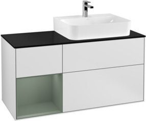 V&B Finion Waschtischunterschrank mit LED-Wandbeleuchtung, Weiß lackiert, Breite: 120 cm - Bild 1