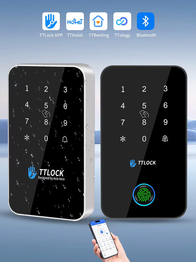 Asia-Teco MJ03 Smart Lock mit Bluetooth, NFC RFID Kartenleser und Fingerabdruck-Funktion, IP67 Wasserdicht, kompatibel mit TTLOCK App und G2 WLAN-Gateway - Bild 6
